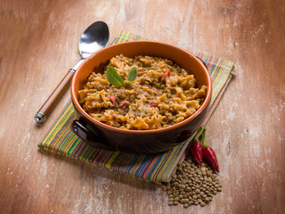 pappardelle pasta with lentils