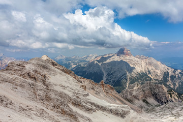 Beautiful view of the Dolomites in summer