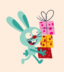 bunny with presents