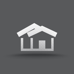 Vector of transparent house icon on isolated background