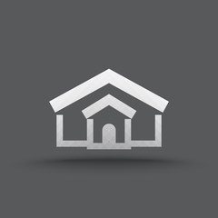 Vector of transparent house icon on isolated background