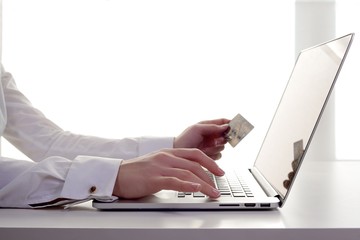 Business woman buying online.