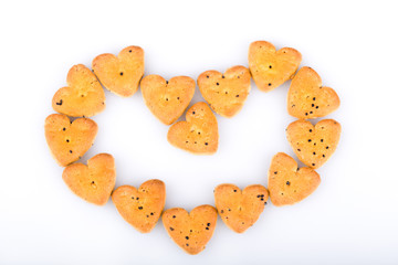 Heart from heart shaped biscuits