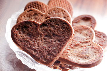 Heart shaped gingerbread cookies