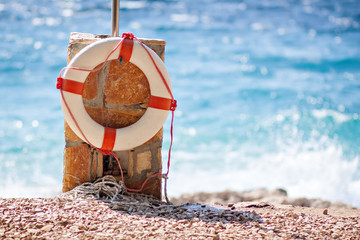 belt sos rescue safety equipment at beach