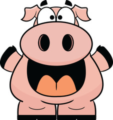 Happy Cartoon Pig