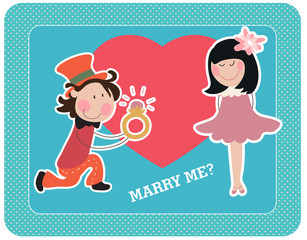 Vector illustration "Marry me?"