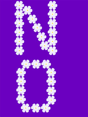 flowers letter n,o - vector