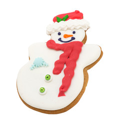 Fototapeta premium Snowman cookies isolated