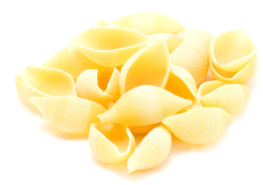 Conchiglie pasta on isolated