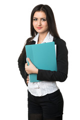 Obraz premium beautiful businesswoman with a folder