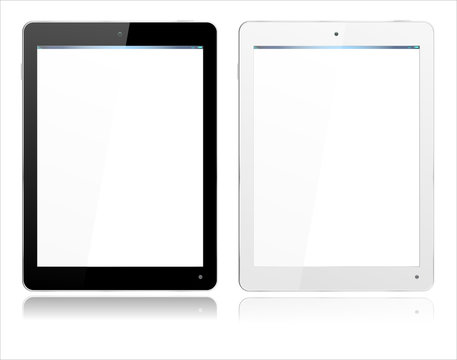 Realistic Computer Tablet in Black and White