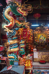 Fototapeta premium Interior of a Chinese temple in Chiang Mai, Thailand