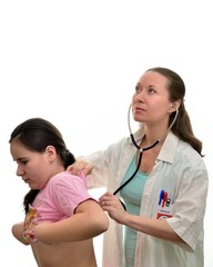 Pediatrician and patient girl