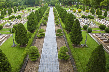 Military cemetery in Dien Bien Phu, Vietnam.