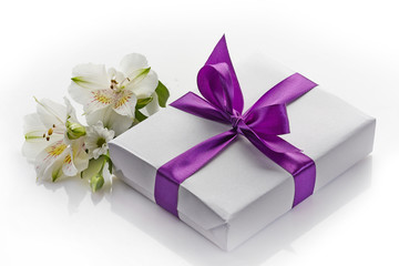 gift box and flowers