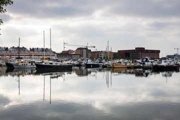 Fototapeta na wymiar Harbor in Antwerp, Belgium.