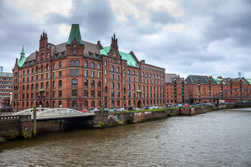Fototapeta premium Speicherstadt (warehouse district) in Hamburg, Germany