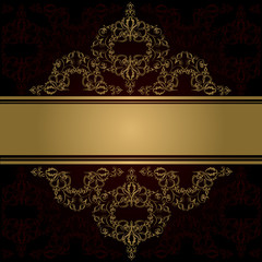 Vintage background. Vector. victorian golden ornament
