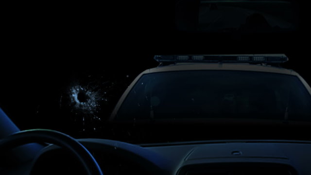 Police Shooting Firing Shots Bullets Holes Windshield Car Truck Crime 