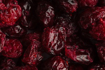 Diet healthy food. Dried cranberries fruits as background