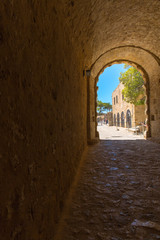 Fototapeta premium Ruins of old town in Rethymno, Crete, Greece.