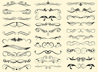 Set of decorative elements for editable and design