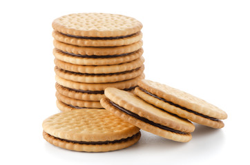 Sandwich biscuits with chocolate filling