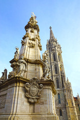 Fototapeta na wymiar Holy Trinity Column, Buda Castle, Budapest, Hungary