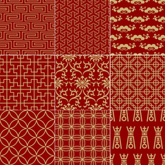 seamless traditional auspicious chinese mesh pattern - 60188024