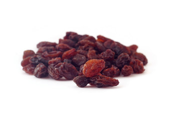 raisins on white background