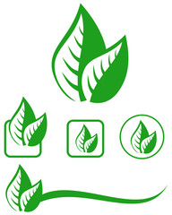 Leaves emblem set