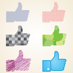 like button vector labels pack, sozialen medien