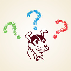 Dog troubled with Questions, Fragen Hund