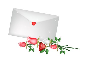 Lovely Rose Flower with A Love Letter