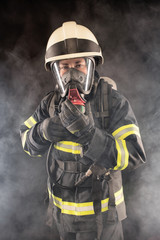 Firefighter in protective gear