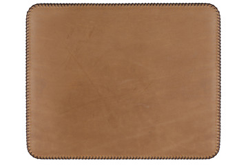 rectangular brown leather