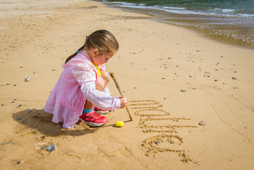 Letter on sand