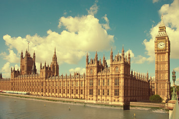 Fototapeta na wymiar House of Parliament with Big Ben tower in London, UK