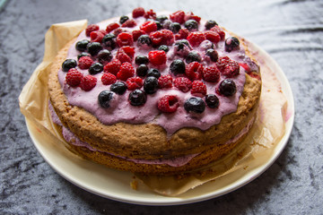 cake heartshaped with decoration