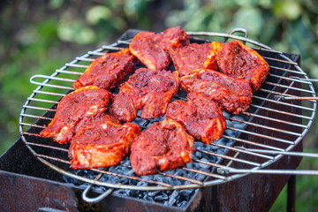 chops on grill