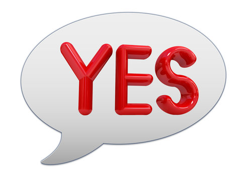 messenger window icon. Red text " Yes!"