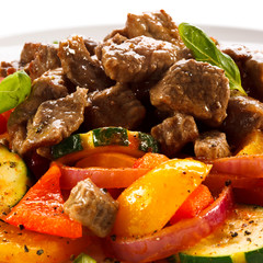 Roasted meat and vegetables