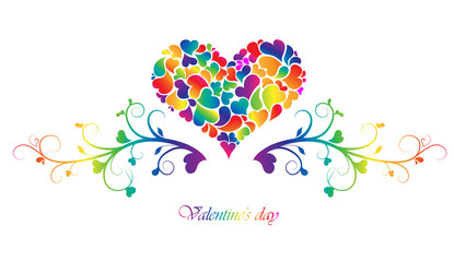 colorful  heart on wedding or valentine‘ day