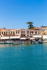 Obraz na płótnie Canvas Old venetian harbor in Rethymno, Crete, Greece
