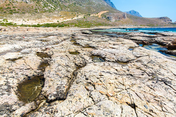 Obraz premium Balos beach. View from Gramvousa Island, Crete in Greece.