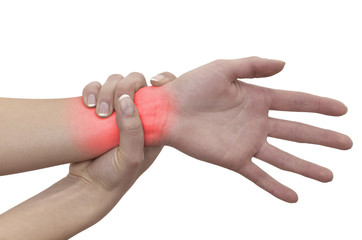 Acute pain in a woman wrist