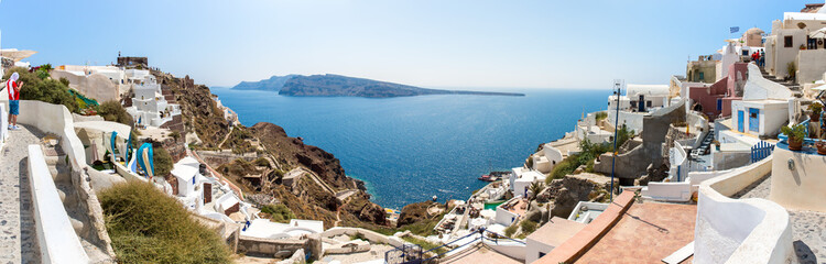 Panorama of Santorini island,Crete,Greece.