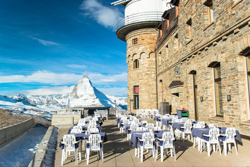 The Gornergrat Observatory and Matterhorn peak