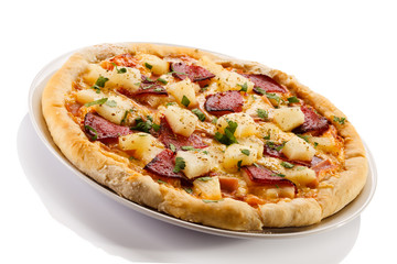 Pizza on white background